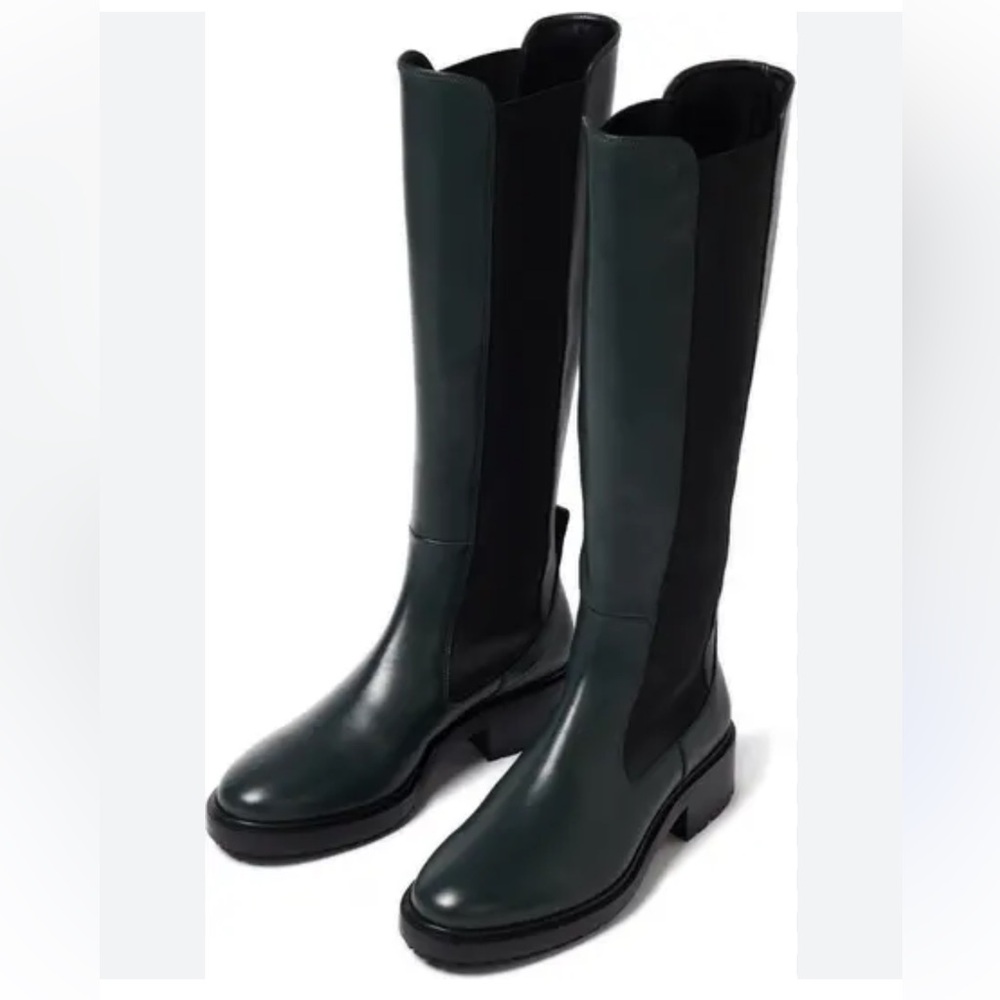 Aeyde Dark Green and Black Heeled Boots